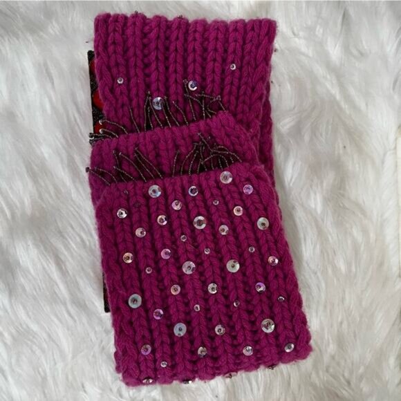 NEW Banana Republic Cashmere Hand knit Sequin Sparkle Colorful Fringe Wrap Scarf - Picture 9 of 12